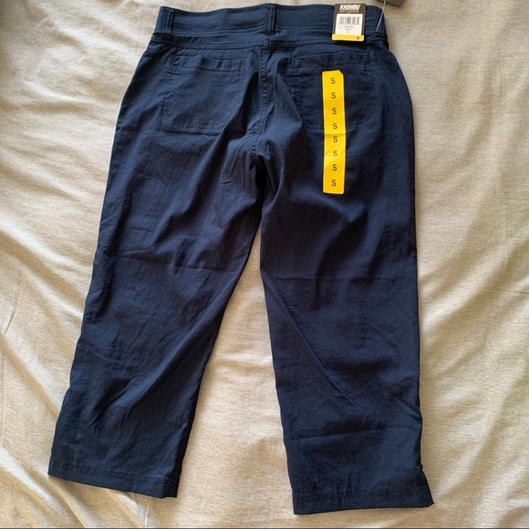 KHOMBU Stretch Ladies Navy Blue Capri Pants Small NWT - Picture 4 of 13
